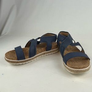 Sport Sandals Platform Stretch rope trim blue size 7.5 Adrienne Vittadini